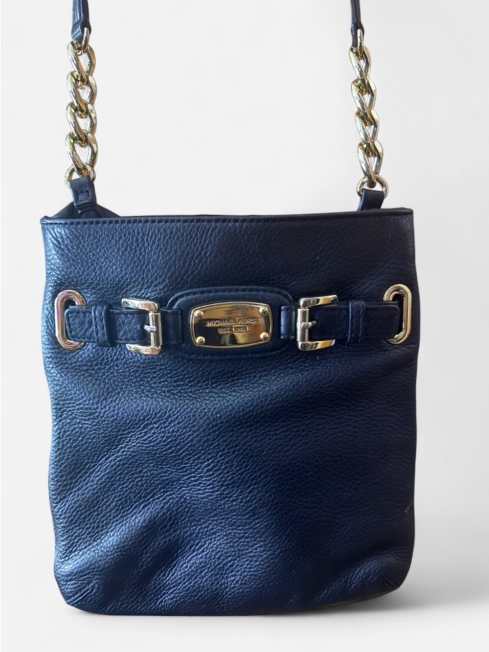 Michael Kors Pebbled Leather Crossbody with Gold Hardware
